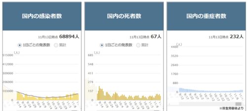 2022年11月13日　日本コロナ感染状況